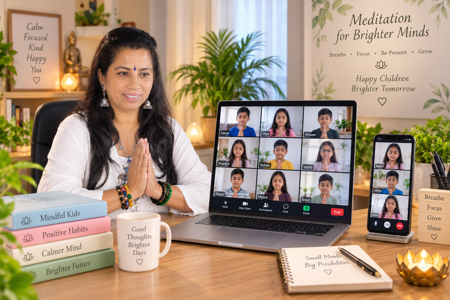 Person meditating quietly for calm and focus